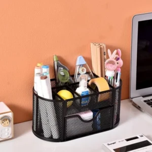Metal Mesh Desk Organizer with Drawer