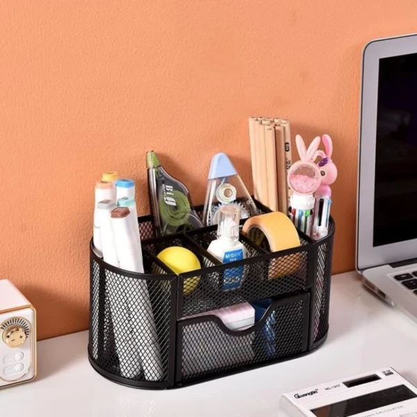 my-11134207-7rasj-mcub2w5uzrpf2b Metal Mesh Desk Organizer with Drawer