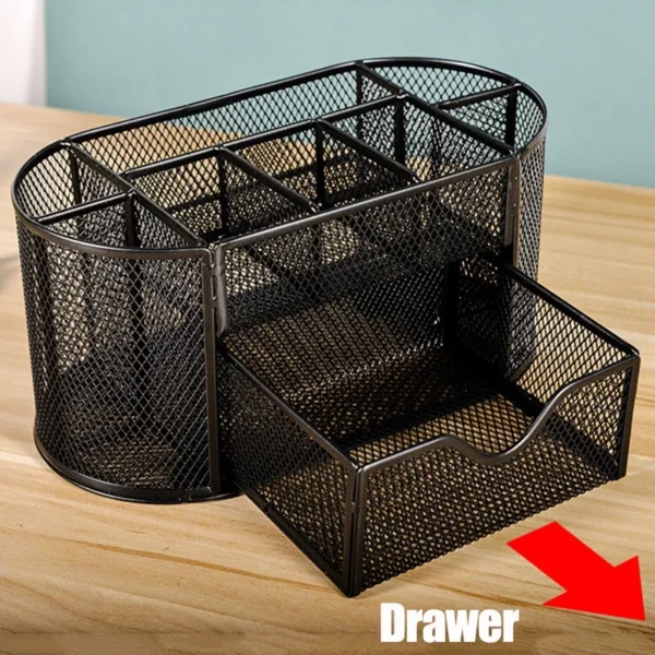 my-11134207-7rask-mcub2w5uzrx186 Metal Mesh Desk Organizer with Drawer