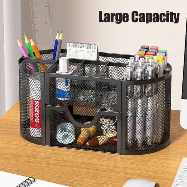 my-11134207-7rasm-mcub2w5uydcl99 Metal Mesh Desk Organizer with Drawer