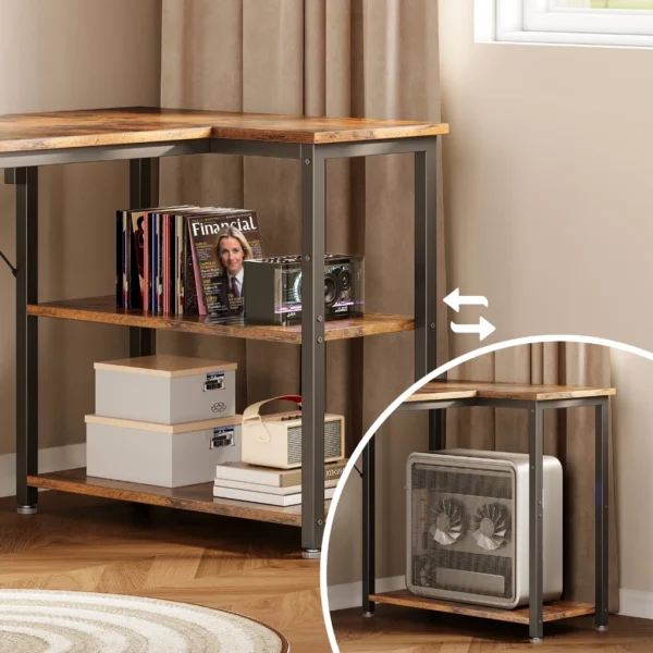 my-11134207-820l6-mt50c22grh8q1a L Shaped Computer Desk with Storage Shelves
