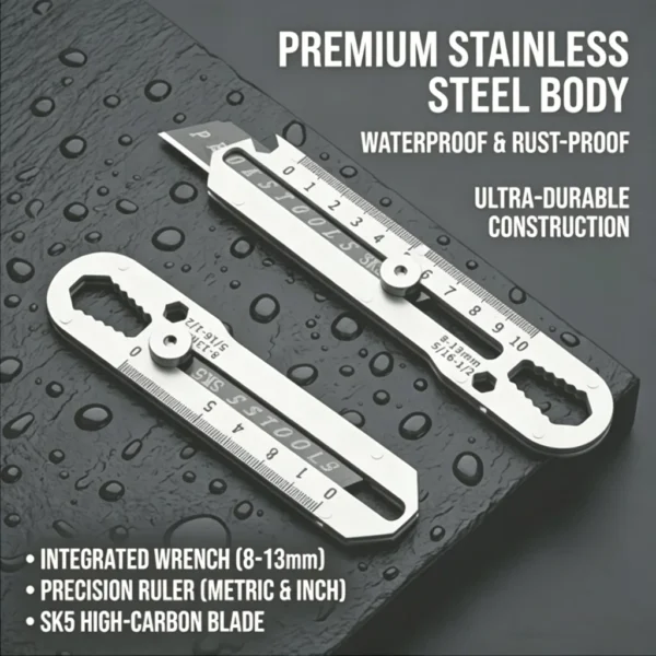 Heavy Duty Utility Knife with Metal Ruler