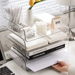 Stackable Clear Acrylic Desktop File Tray