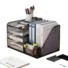 Metal Mesh Desk Organizer with File Holder