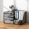 Metal Mesh Desk Organizer with File Holder