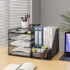 Metal Mesh Desk Organizer with File Holder